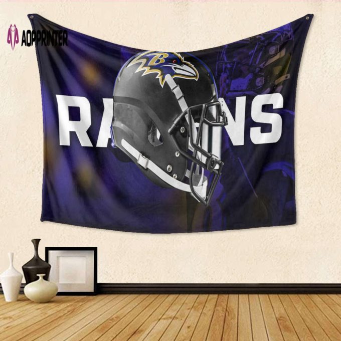 Baltimore Ravens 3D Full Printing Tapestry: Perfect Helmet Gift for Fans