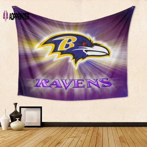 Baltimore Ravens Logo4 3D Full Printing Tapestry: Perfect Gift for Fan