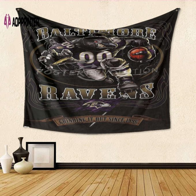 Baltimore Ravens 3D Mascot Tapestry: Perfect Gift for Fans – Full Printing Option