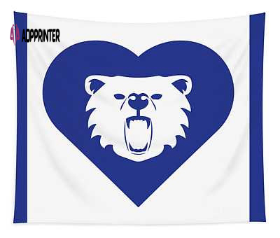 Show Your School Spirit with Bear Cares Blue College Mascot Tapestry