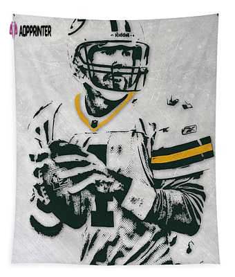 Brett Favre Green Bay Packers Pixel Art Tapestry – Authentic Joe Hamilton Design