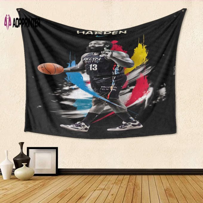 Brooklyn Nets James Harden 4 Tapestry: Ultimate Fan Gift with 3D Full Printing