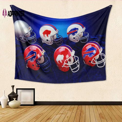 Buffalo Bills Helmets Gift: 3D Full Printing Tapestry for Die-Hard Fans