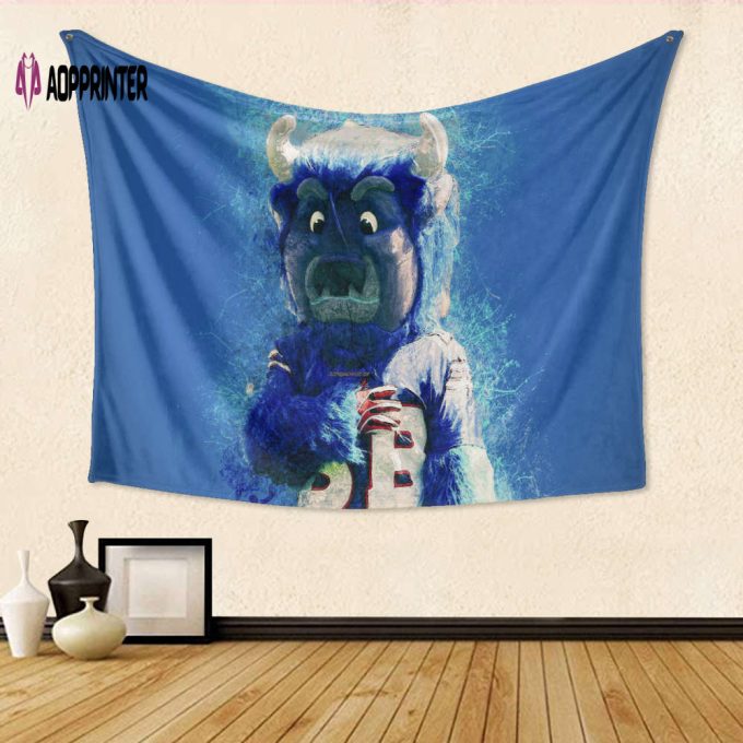 Buffalo Bills 3D Full Printing Tapestry: Perfect Gift for Fans & Mascot Enthusiasts