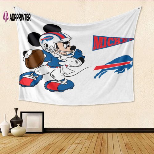 Buffalo Bills Mickey Minnie Gift: 3D Full Printing Tapestry for Ultimate Fan