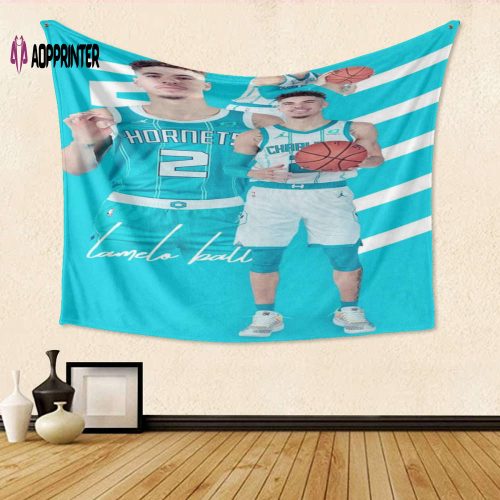Charlotte Hornets LaMelo Ball4 3D Full Printing Tapestry – Perfect Gift for Fans