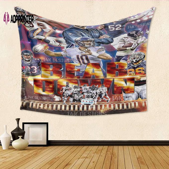 Chicago Bears Players4 Gift: 3D Full Printing Tapestry for Ultimate Fan