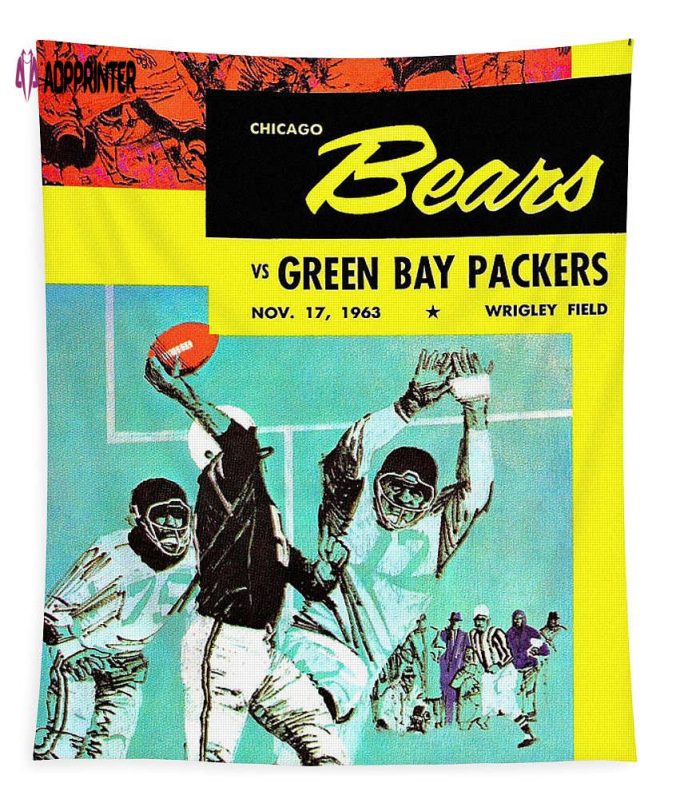 chicago bears v green bay 1963 program Tapestry Gifts For Fans