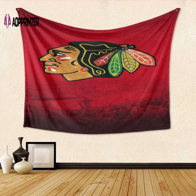 Chicago Blackhawks 3D Full Printing Tapestry – Perfect Gift for Fans