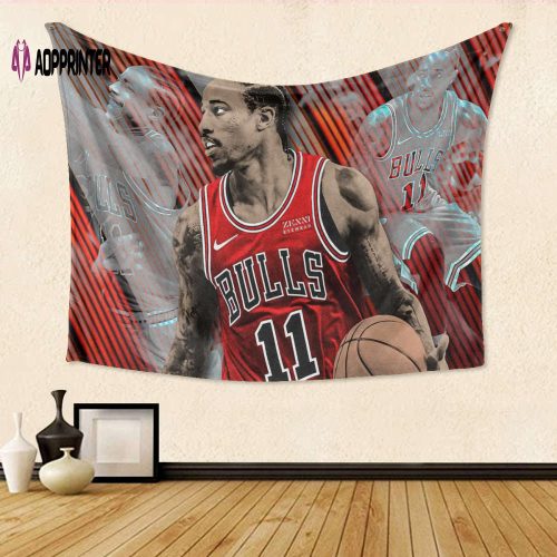 Chicago Bulls 11 DeMar DeRozen 3D Full Printing Tapestry – Perfect Gift for Fans