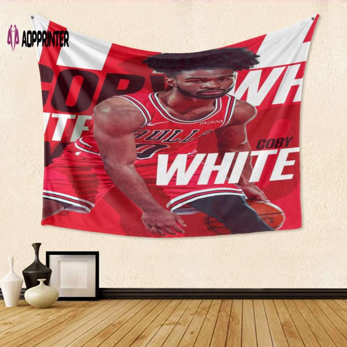 Chicago Bulls Coby White #0 Tapestry – Perfect Fan Gift Full 3D Printing