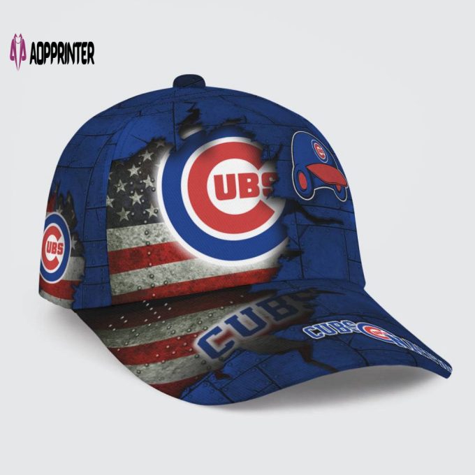 Chicago Cubs American Flag Metal Printed Baseball Classic Baseball Classic Cap Men Hat Men Hat