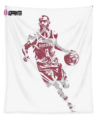 Chris Paul Houston Rockets Tapestry: Pixel Art 60 Joe Hamilton – Unique and Vibrant NBA Decor