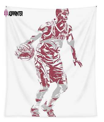 Chris Paul Houston Rockets Pixel Art Tapestry – Fan Favorite NBA Player Decor