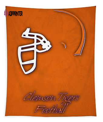 Clemson Tigers Helmet Joe Hamilton Tapestry: Show Your Team Spirit with Official Clemson Football Decor