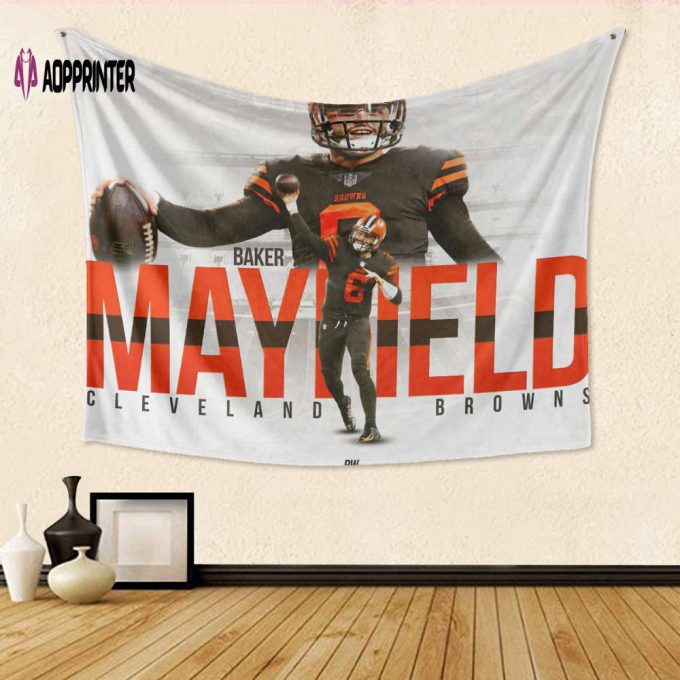 Cleveland Browns Baker Mayfield 06 v3 Tapestry: Perfect Gift for Fans with 3D Full Printing