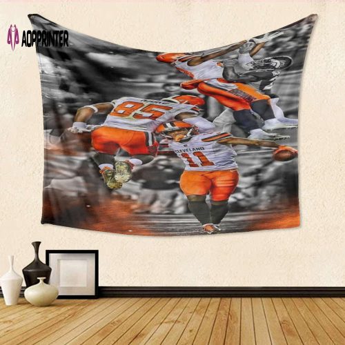 Cleveland Browns Players1 Gift: Engaging 3D Full Printing Tapestry for Ultimate Fan