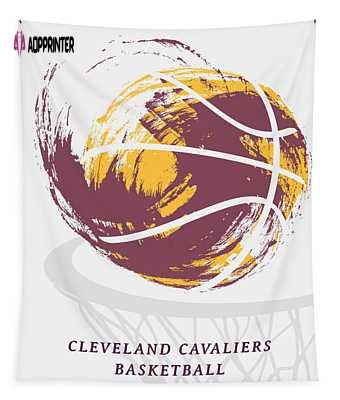 Cleveland Cavaliers Abstract Basketball Design Joe Hamilton Tapestry