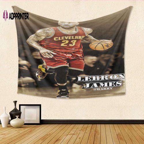 Cleveland Cavaliers LeBron James 23 v11 Tapestry: Perfect 3D Full Print Gift for True Fans!