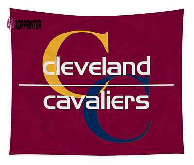 Cleveland Cavaliers Letter And Team Abstract Art 10 Joe Hamilton Tapestry