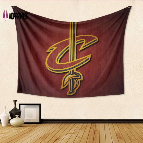Cleveland Cavaliers Wooden v3 3D Full Printing Tapestry – Perfect Gift for Fans!