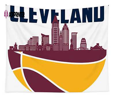 Cleveland City Basketball Art: Joe Hamilton Tapestry – Stunning Décor for Basketball Enthusiasts