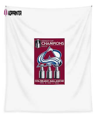 Colorado Avalanche 2022 Commemorative Stanley Cup Team Tapestry: Thuy Dinh Thi Artwork