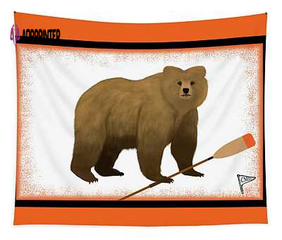 Crew Bear Orange College Mascot Tapestry: Vibrant Designs for College Fans