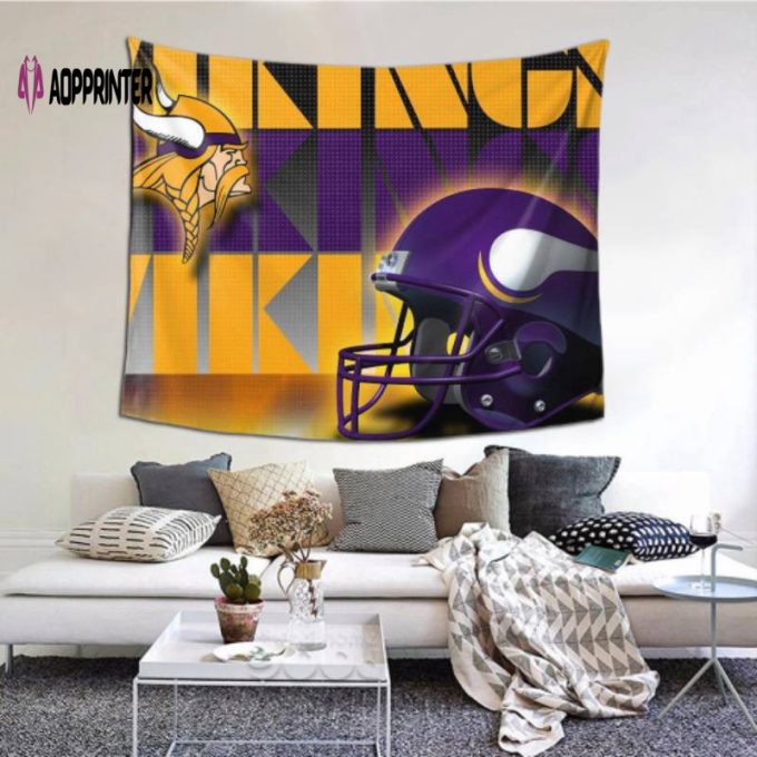 Add a Touch of Viking Spirit with Custom Minnesota Vikings Tapestry – Perfect for Outdoor Home Decoration!