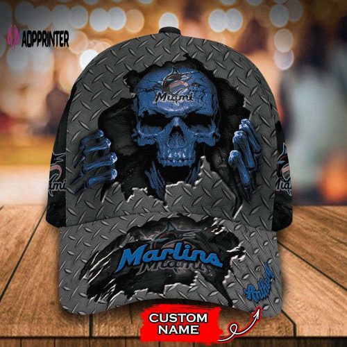 Customized MLB Miami Marlins Baseball Cap Skull For Fans