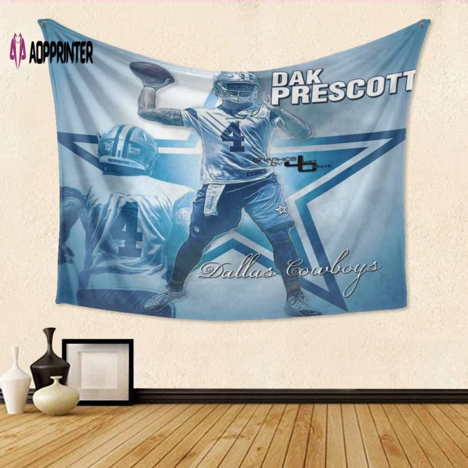 Dallas Cowboys Dak Prescott Gift: 3D Full Printing Tapestry for Ultimate Fan