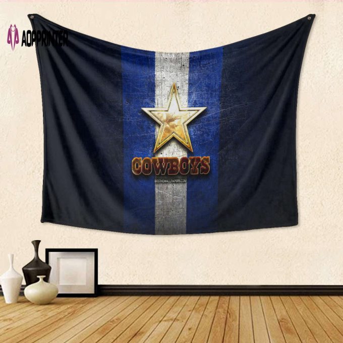 Dallas Cowboys Golden Star 3D Full Printing Tapestry: Perfect Gift for Fans!