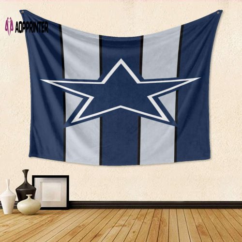 Dallas Cowboys Star Striped Navy Gift For Fan 3D Full Printing Tapestry