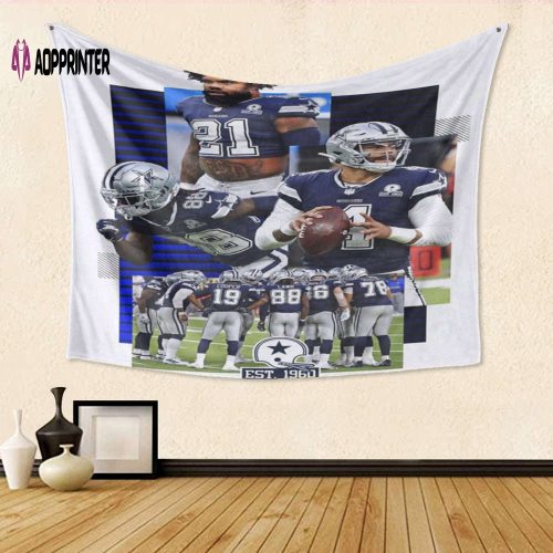 Dallas Cowboys All Players 3D Tapestry: Perfect Gift for Fans – Full Printing Maximum 99 Characters