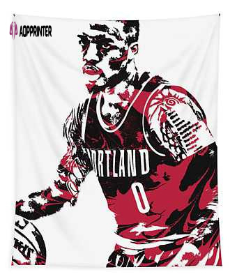 Damian Lillard Portland Trail Blazers Pixel Art Tapestry – 10 Joe Hamilton Design