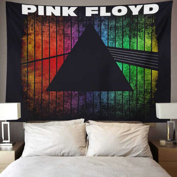 Dark Side Of The Moon Prism Rainbow Gradient Pink Floyd Tapestry