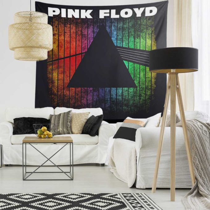 Dark Side Of The Moon Prism Rainbow Gradient Pink Floyd Tapestry