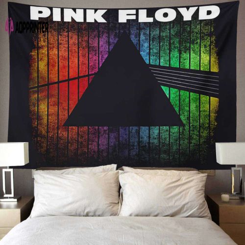 Dark Side Of The Moon Prism Rainbow Gradient Pink Floyd Tapestry