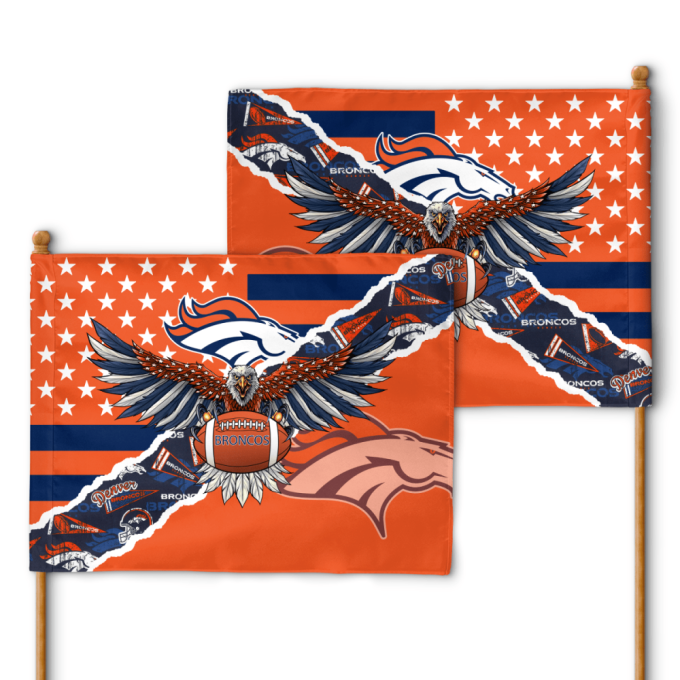 Denver Broncos American Landscape House Flag