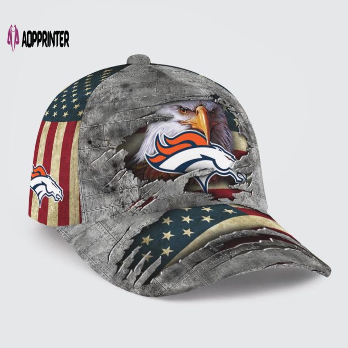 Denver Broncos Vintage American Flag Royalty Baseball Classic Baseball Classic Cap Men Hat Men Hat