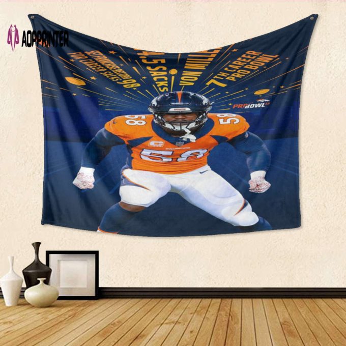 Denver Broncos Von Miller2 Gift For Fan 3D Full Printing Tapestry