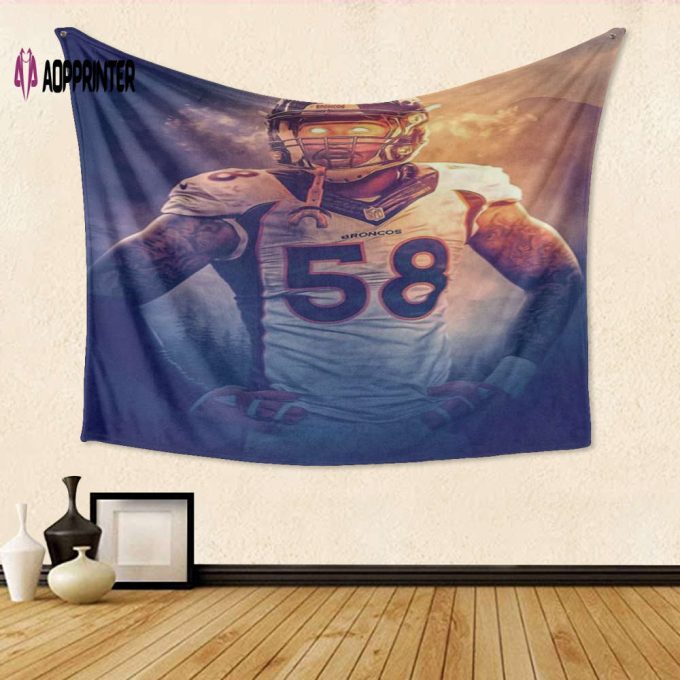 Denver Broncos Von Miller6 Gift For Fan 3D Full Printing Tapestry