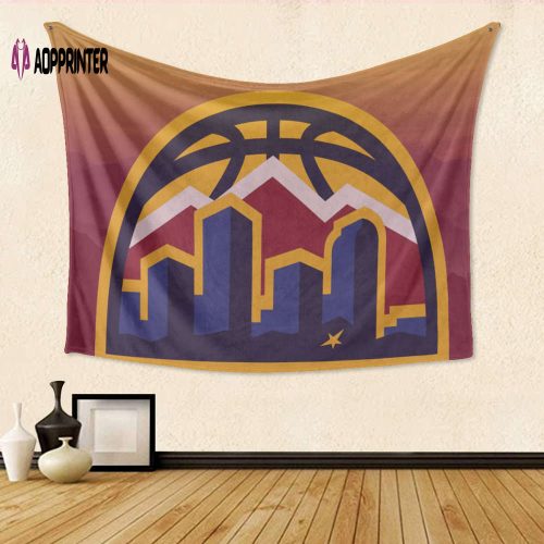 Denver Nuggets Yellow Navy Silk Gift For Fan 3D Full Printing Tapestry