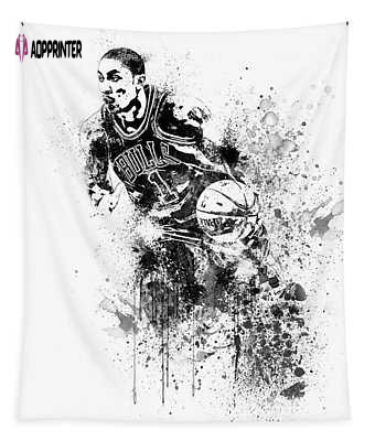 Derrick Rose Watercolor Tapestry: Vibrant Naxart Studio Wall Decor