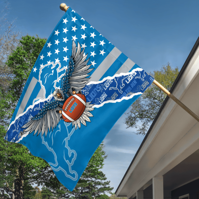 Detroit Lions American Landscape House Flag