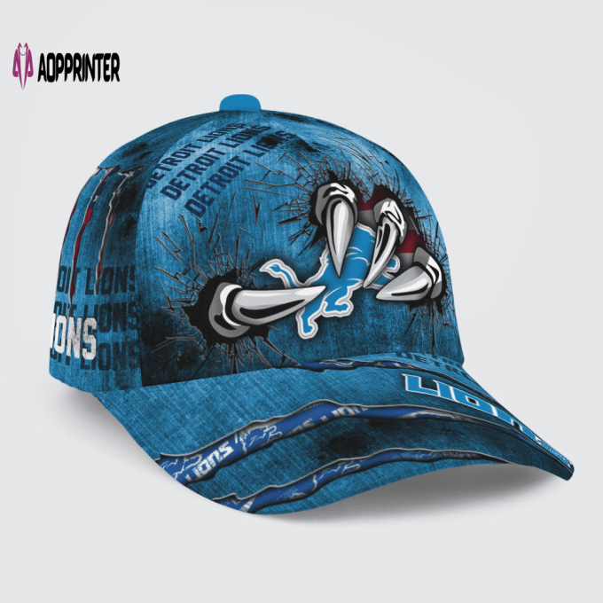 Detroit Lions Flag 3D Dragon Classic Baseball Classic Cap Men Hat