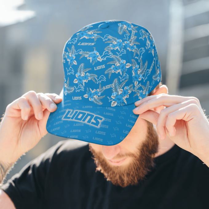 Detroit Lions Floral Hawaiian Adjustable Baseball Classic Baseball Classic Cap Men Hat Men Hat