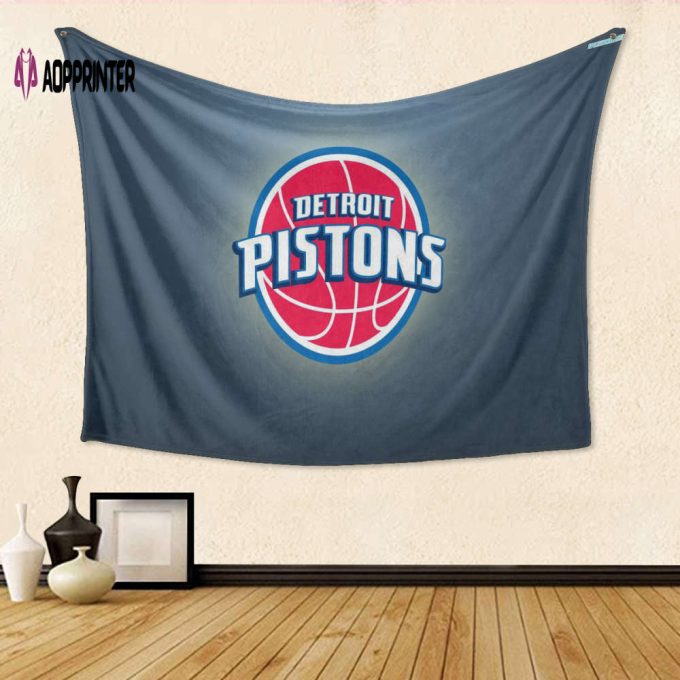 Detroit Pistons Gray Fan Gift: 3D Full Printing Tapestry for Ultimate Fan Decor