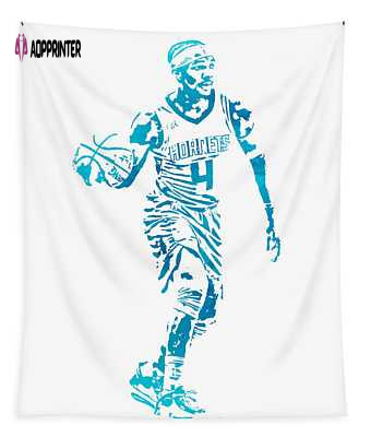 Devonte Graham Charlotte Hornets Watercolor Strokes Pixel Art Tapestry – Joe Hamilton Original Design