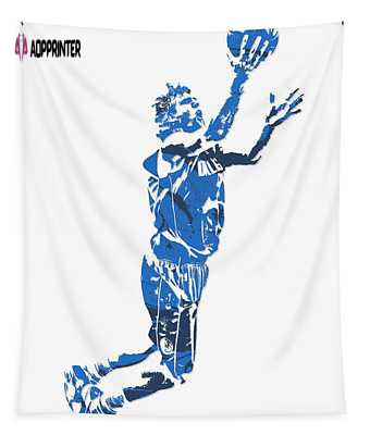 Dirk Nowitzki Dallas Mavericks Pixel Art 7 Joe Hamilton Tapestry